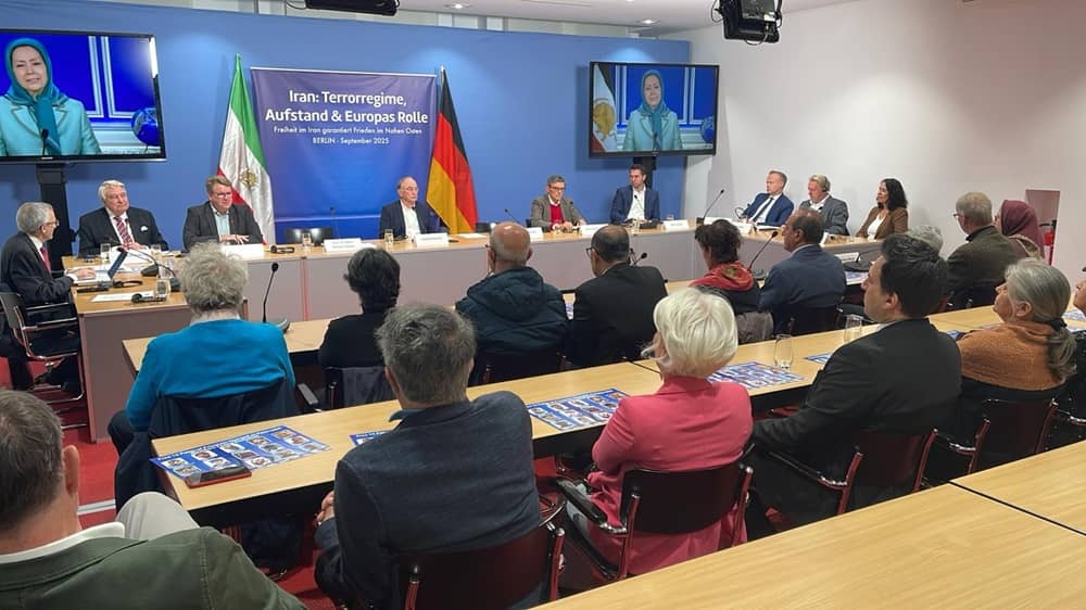 NCRI President-elect Maryam Rajavi addresses German MPs and Iranian activists at Berlin conference on September 25, 2025