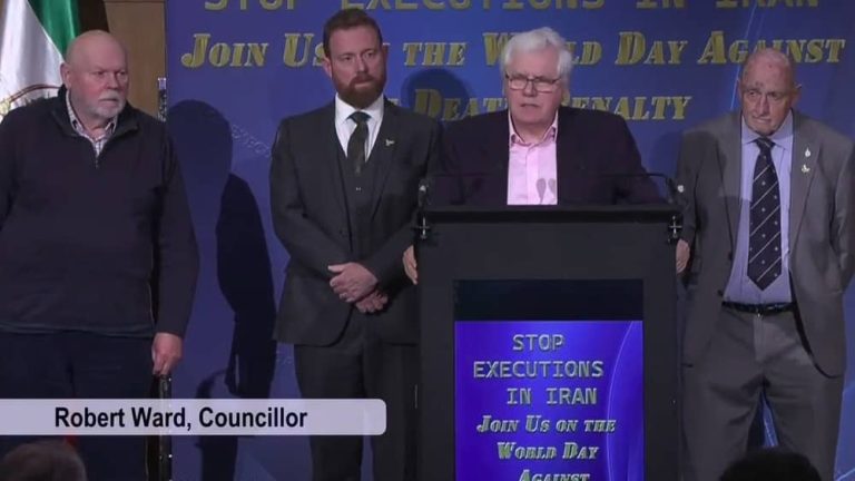 Councilor Robert Ward of Croydon addresses an international conference in London on October 11, 2025