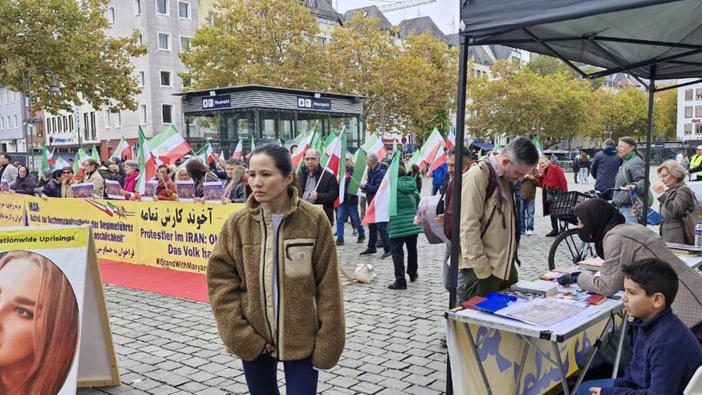 Supporters of the Iranian Resistance in Cologne, Germany, held a rally and photo exhibition on October 11, 2025