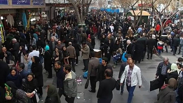 A crowded street in Iran