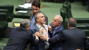 FILE PHOTO: Brawl between MPs in Iran’s parliament (Majlis)