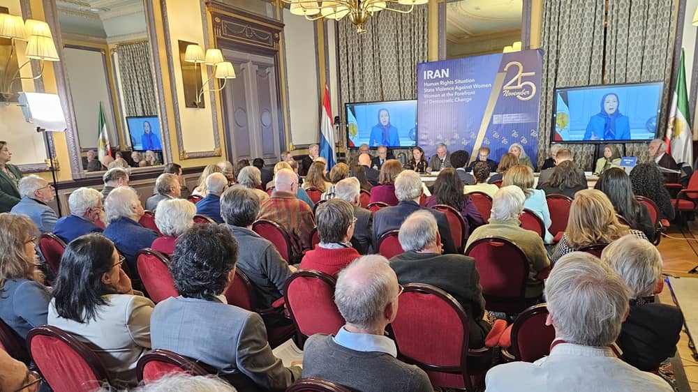 NCRI President-elect Maryam Rajavi addresses a conference in the Hague, the Netherlands, on November 25, 2025