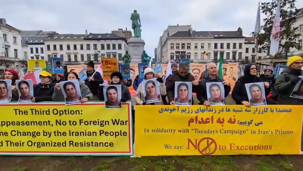Iranian Resistance Supporters Rally in Brussels on Human Rights Day to Condemn Executions in Iran