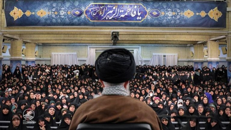 Ali Khamenei addresses a handpicked audience of women in Tehran during his speech— December 3, 2025