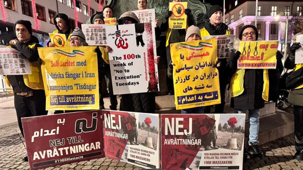 Iranians in Gothenburg Mark 100 Weeks of “No to Execution Tuesdays” Campaign in Iran