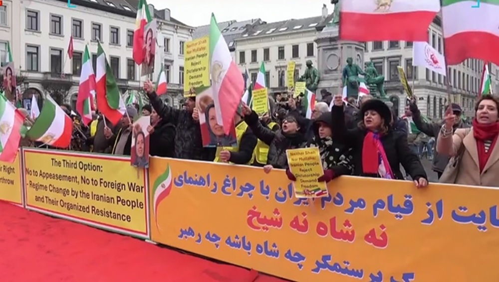 Rally of Freedom-loving Iranians in support of Iran's 2026 nationwide protests in Brussels