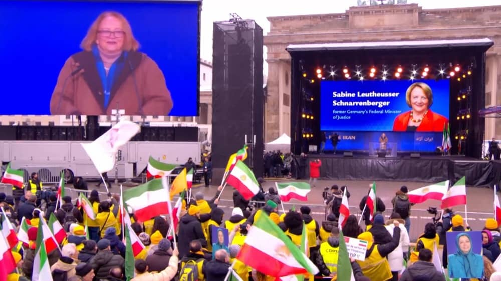 Former German Justice Minister Sabine Leutheusser-Schnarrenberger addresses NCRI's Berlin rally on February 7, 2026