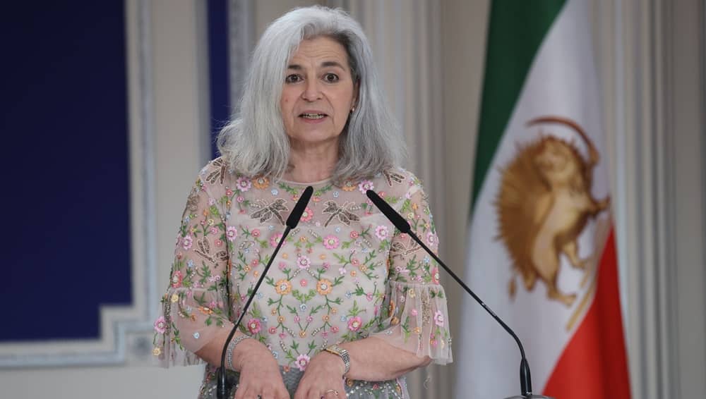 Former Dutch MEP Dorien Rookmaker addresses an international meeting honoring the 2026 International Women's Day on February 21, 2026