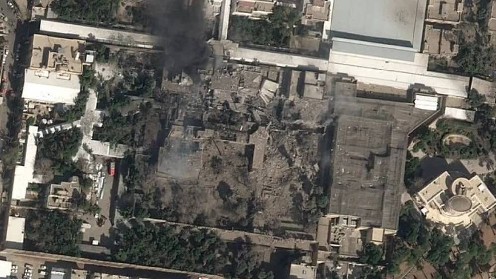 Smoke rises from Supreme Leader Khamenei’s compound in Tehran on February 28, 2026, following coordinated military strikes