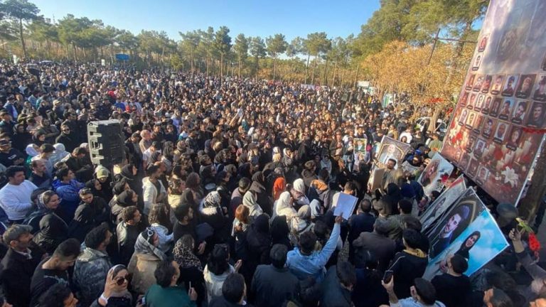 Feb. 17, 2026 — Najafabad, Isfahan Province: On the 40th day since the uprising’s dead, mourners gather to honor them and renew demands for accountability