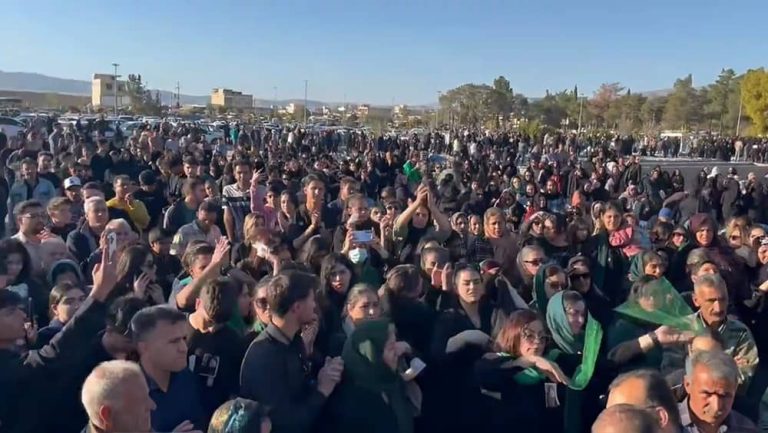 40th-day memorial ceremony for Raha Bahloulipour in Firouzabad, Fars Province — February 20, 2026
