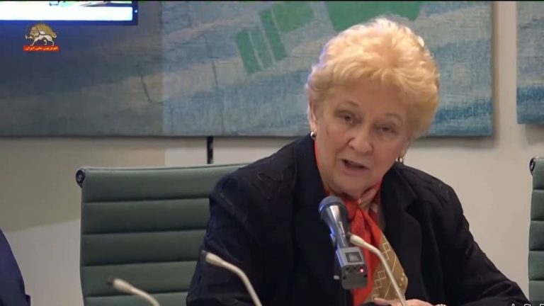 Baroness O'Loan, Member of the U.K. House of Lords, speaks at a gathering marking International Women’s Day on March 4, 2026, in London