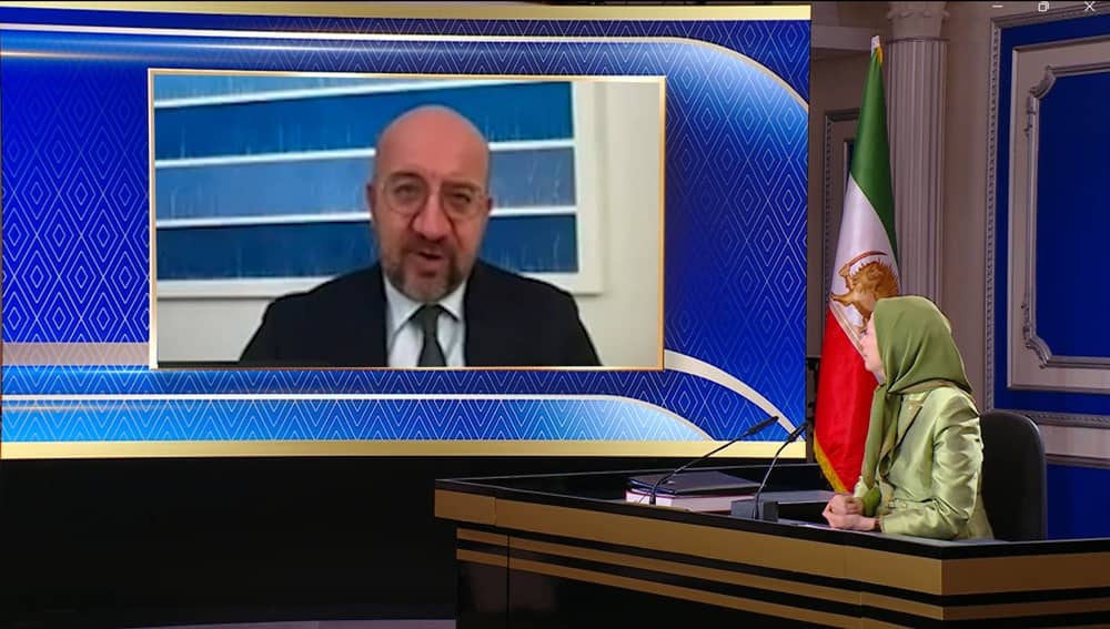 Charles Michel, former President of the European Council addresses an online conference held by the NCRI on March 15, 2026