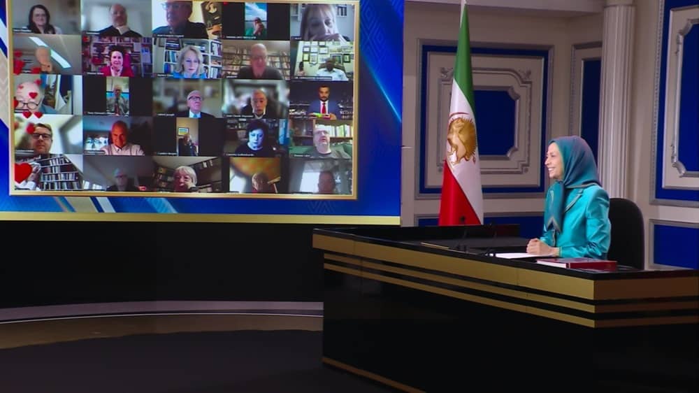 NCRI President-elect Mrs. Maryam Rajavi addresses an online conference on March 5, 2026