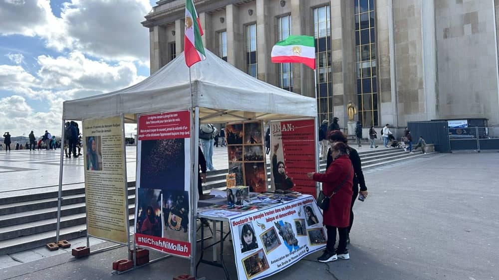 NCRI supporters held a bookstand in Paris, France, on March 22, 2026