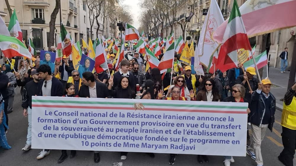 Iranians and supporters of the Iranian Resistance march through Paris to support the NCRI provisional government and a democratic future for Iran— March 7, 2026
