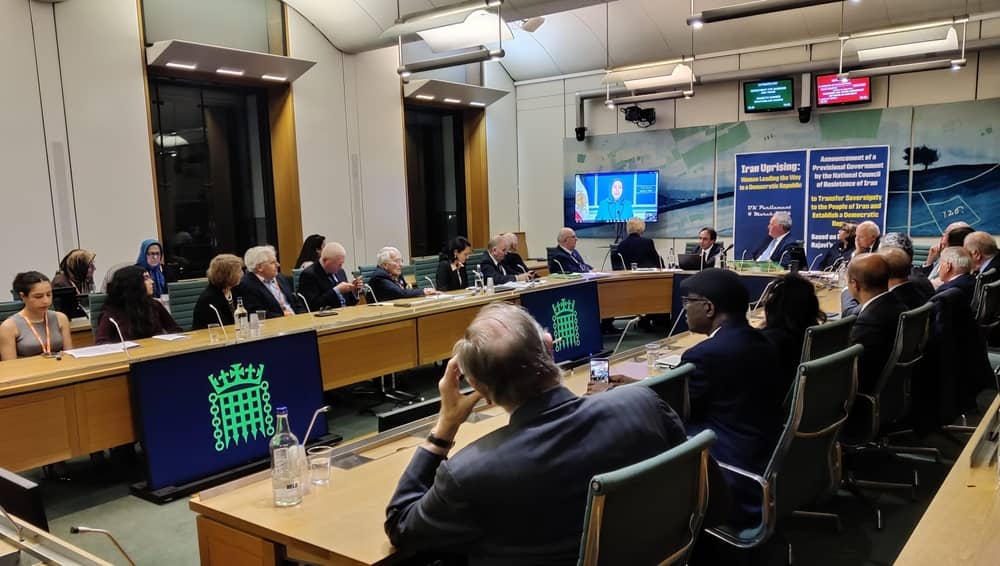 UK parliamentarians and legal experts listen to NCRI President-elect Mrs. Maryam Rajavi's remarks during a conference on March 4, 2026