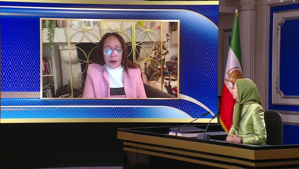 Former Tunisian Minister Sihem Badi addresses an online conference held by the NCRI on March 15, 2026
