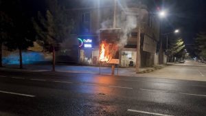 iran mashhad khamenei poster burned 16042026