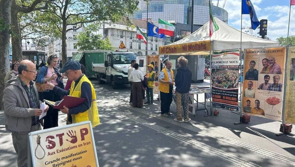 May 21, 2026 – Supporters of the NCRI in Paris, France, organized an exhibition to protest the execution of political prisoners