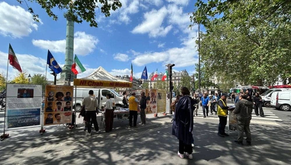 May 21, 2026 – Supporters of the NCRI in Paris, France, organized an exhibition to protest the execution of political prisoners