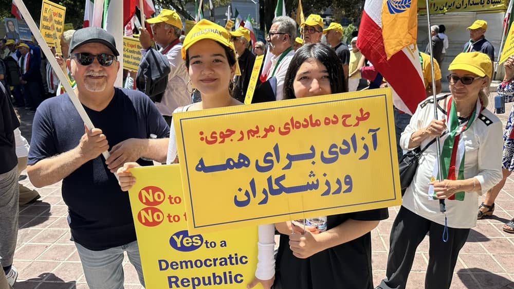 NCRI supporters in Los Angeles, the United States, hold a rally on June 11, 2026