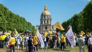 Thousands of Iranians gathered in Paris for the Free Iran 2026 Rally—June 20, 2026