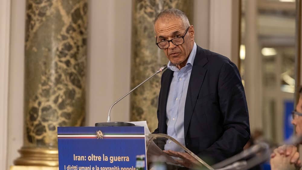 Professor Carlo Cottarelli, former IMF executive director and Italian Prime Minister-designate, addresses an international conference in Rome on July 17, 2026