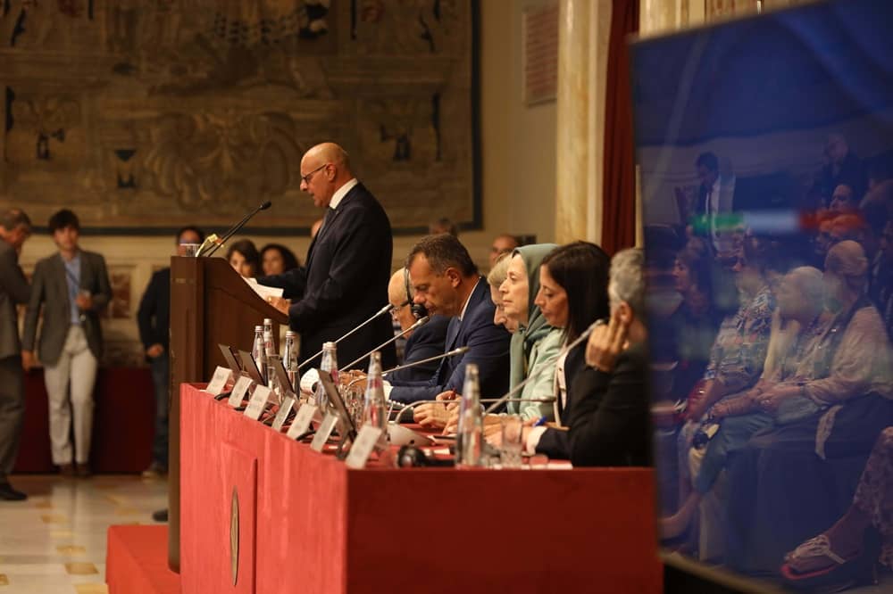 Italian Parliament VP Fabio Rampelli addresses a conference at the Italian Parliament on July 16, 2026