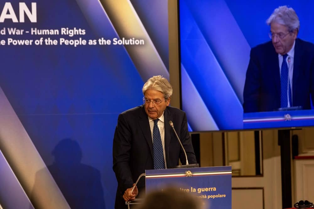 Former Italian Prime Minister and EU Economy Commissioner Paolo Gentiloni addresses an international conference in Rome on July 17, 2026
