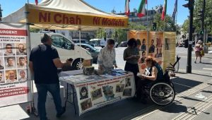 July 8, 2026 –NCRI supporters in Paris, France, organized a book table and photo exhibition to condemn the execution of political prisoners
