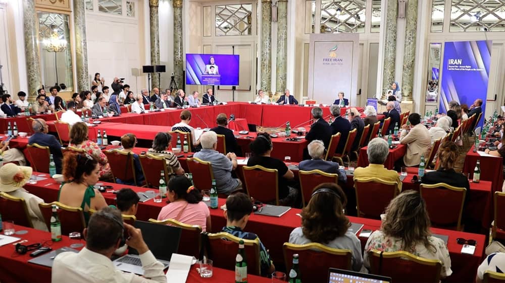 NCRI President-elect Mrs. Maryam Rajavi addresses the “Iran Beyond War: Human Rights and the Power of the People as the Solution” conference in Rome on July 17, 2026