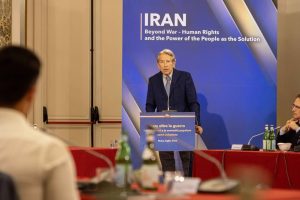 Senator Giulio Terzi addresses an international conference in Rome on July 17, 2026