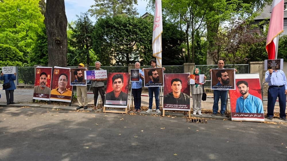 On August 16, 2026, NCRI supporters in Berlin, Germany, gathered outside the Iranian regime’s embassy in Berlin to condemn the execution of Shahram Sadeghi