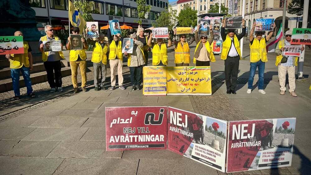 NCRI supporters in Gothenburg, Sweden, held a rally in solidarity with the 133rd consecutive week of the “No to Execution Tuesdays” campaign— August 11, 2026