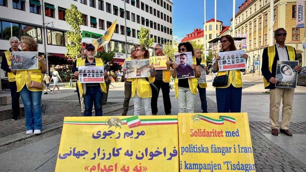 On August 25, 2026, NCRI supporters in Gothenburg, Sweden, held a rally in solidarity with the 135th consecutive week of the “No to Execution Tuesdays” campaign