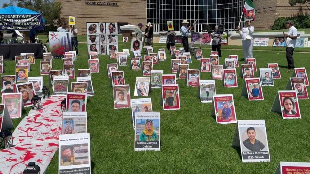 On August 18, 2026, members of the Iranian-American community in Irvine, California, held a rally in support of the “No to Execution Tuesdays” campaign