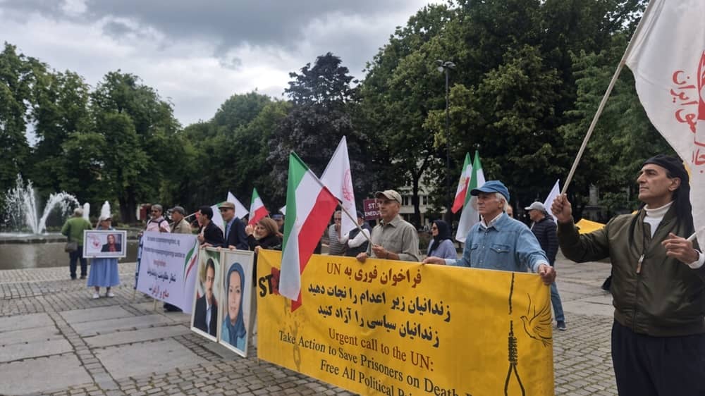 On August 22, 2026, supporters of the Iranian Resistance in Oslo, Norway, held a rally to condemn the execution of political prisoners