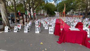 NCRI supporters in Paris, France, held a photo exhibition for the fallen heroes of Iran's fight for freedom on August 22, 2026