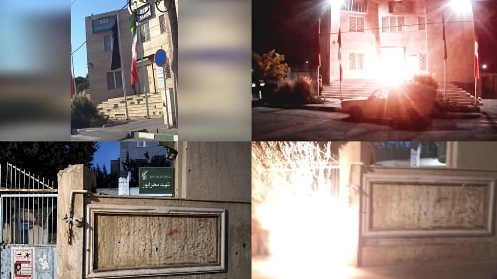 Before and after images from MEK Resistance Units operations in Mashhad and Karaj, August 28, 2026 | Screenshots taken from real footage, enhanced by Grok AI