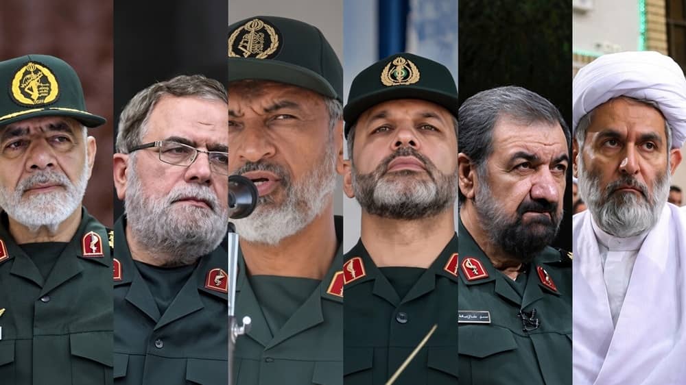 Iranian regime's newly appointed military leaders Ali Abdollahi, Mostafa Izadi, Ali Azmayi, Ahmad Vahidi, Mohsen Rezaei, Hossein Taeb
