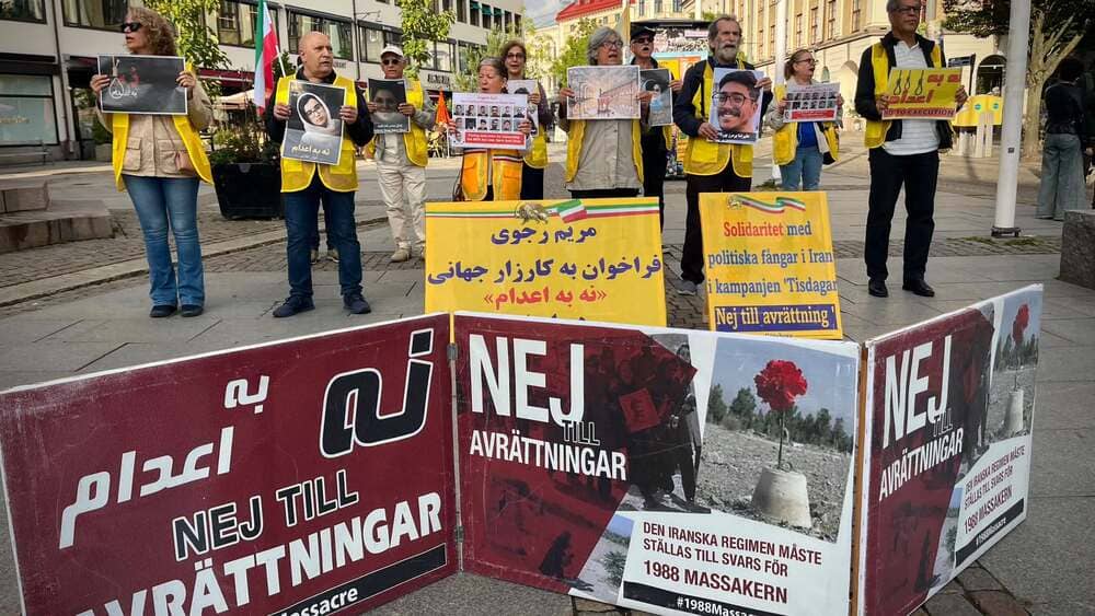 On September 1, 2026, NCRI supporters in Gothenburg, Sweden, held a rally in solidarity with the 135th consecutive week of the “No to Execution Tuesdays” campaign