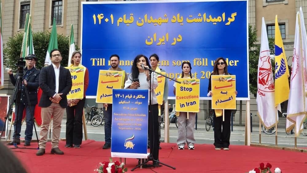 On September 12, 2026, supporters of the Iranian Resistance and members of the Iranian community gathered in Stockholm, Sweden, to mark the fourth anniversary of Iran’s nationwide uprising of 2022