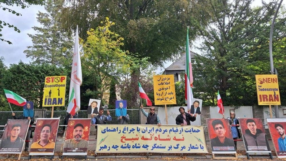 On September 10, 2026, NCRI supporters continued their sit-in protest outside the Iranian regime’s embassy in Berlin, Germany, for the 195th consecutive day
