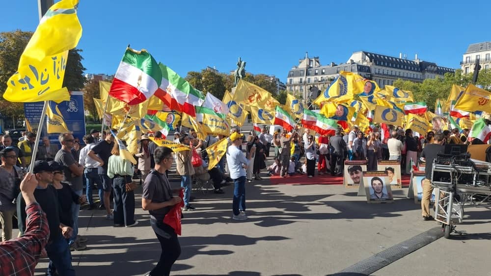 NCRI supporters rallied outside Sweden’s Foreign Ministry and marched through Stockholm streets on September 12, 2026, marking the fourth anniversary of Iran’s 2022 uprising