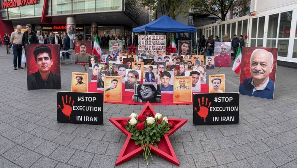 On October 17, 2026, NCRI supporters held a rally and photo exhibition in Hamburg, Germany, to protest executions in Iran and call for an end to the death penalty