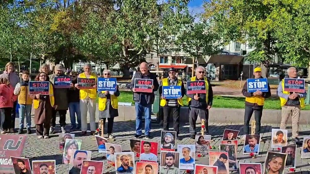 October 10, 2026: On the World Day Against the Death Penalty, supporters of the Iranian Resistance in Malmö, Sweden, held a rally and photo exhibition to protest the Iranian regime’s continued use of the death penalty