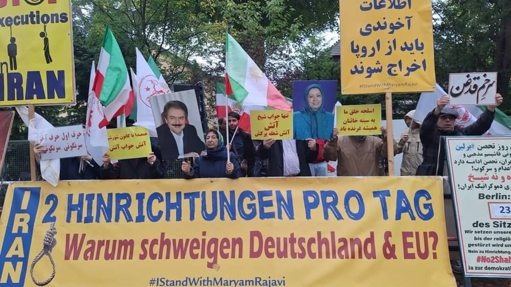 October 17, 2026 – Day 232 of NCRI supporters’ sit-in outside the Iranian regime’s embassy in Berlin, Germany, condemned executions and demanded its closure