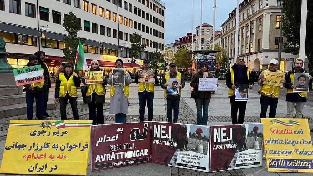 On October 20, 2026, NCRI supporters in Gothenburg, Sweden, held a rally in solidarity with the 143rd consecutive week of the “No to Execution Tuesdays” campaign