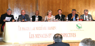 From left: Claude Goasguen, François Loncle, Raymond Tanter, la modératrice, Dr. Frédéric Encel, Sid-Ahmed Ghozali and Admiral Michel Darmon From left: Claude Goasguen, François Loncle, Raymond Tanter, la modératrice, Dr. Frédéric Encel, Sid-Ahmed Ghozali and Admiral Michel Darmon